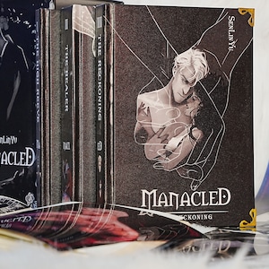 Manacled Book . Black Hardcover Bookbinding. Full Series.3-Volume Hardcover Collection . Book set with 12 posters and Box