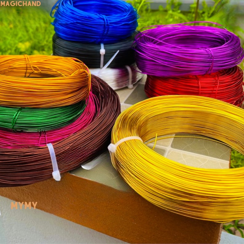 100 grams color aluminum wire . Handmade 1mm diameter aluminum wire. colorful metal wire for DIY project .Anodized aluminum wire image 1