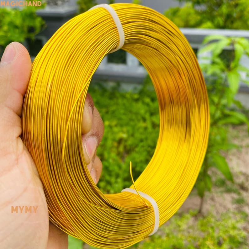 100 grams color aluminum wire . Handmade 1mm diameter aluminum wire. colorful metal wire for DIY project .Anodized aluminum wire gold