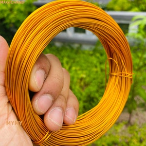 100 grams color aluminum wire . Handmade 1mm diameter aluminum wire. colorful metal wire for DIY project .Anodized aluminum wire dark yellow