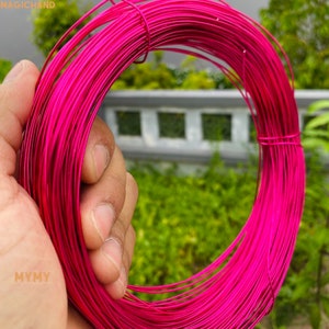 100 grammes de fil d'aluminium coloré. Fil d'aluminium fait main de 1 mm de diamètre. Fil métallique coloré pour projet de bricolage. Fil en aluminium anodisé pink