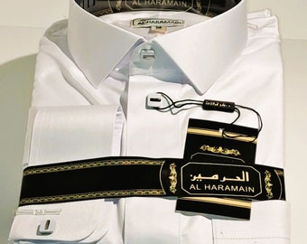 White Qamis for men, luxury muslim, elegant for parties, Eid, weddings - Thoub/Thawb/Jubbah/Qamees/Kamiss