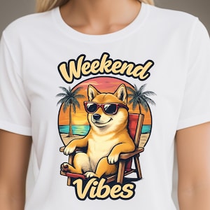 Weekend Vibes Shiba Inu Comfort Colors® T-Shirt, Shiba Inu Summer T-Shirt, Cute Shiba Inu Summer Tee, Shiba Inu Lover Tee, Shiba Inu Gift.