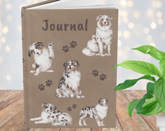 Australian Shepherd Hard Cover Journal, Australian Shepherd Mom, Australian Shepherd Dad, Australian Shepherd Lover, Gift for Aussie Dog Mom