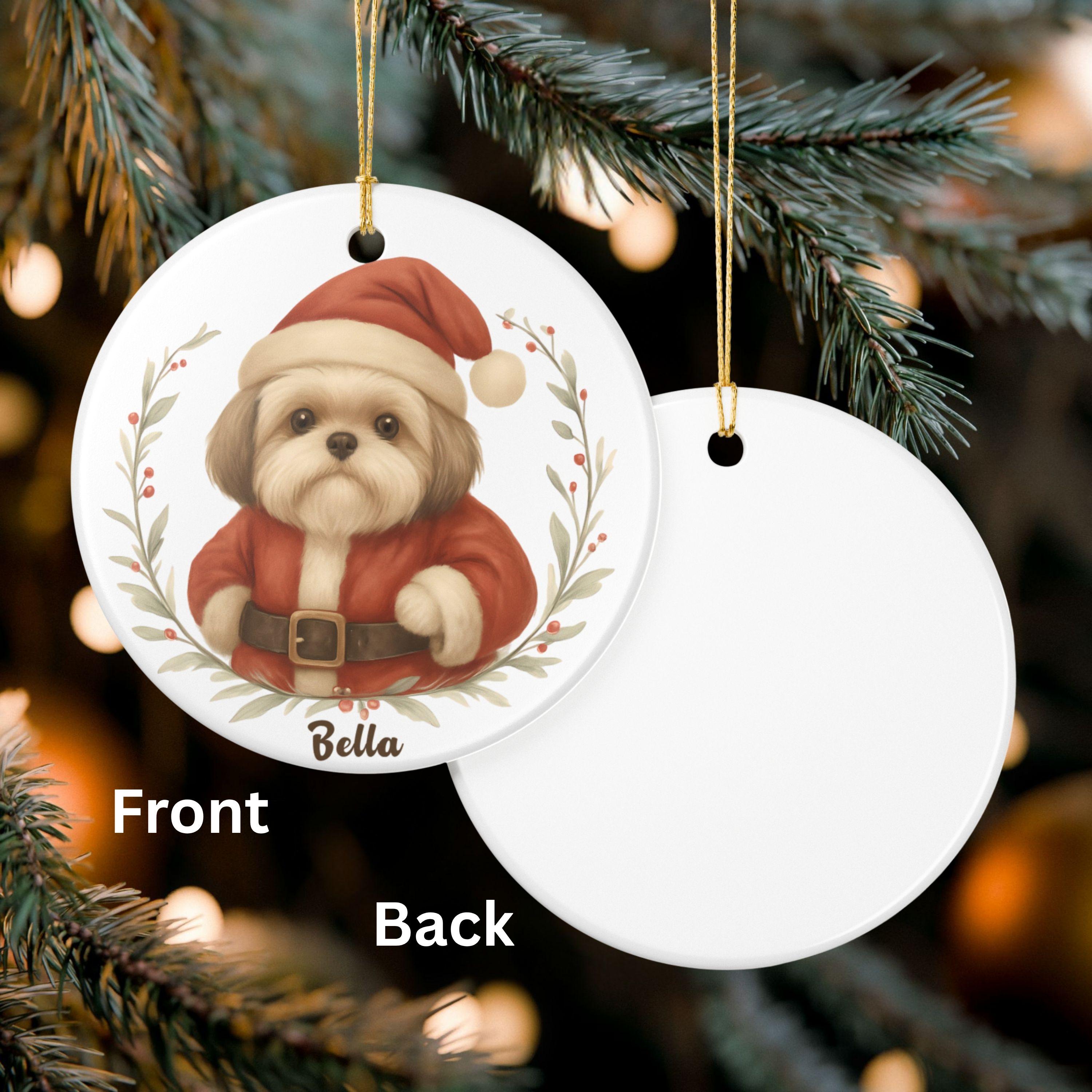 パーソナライズされたシーズーのクリスマスオーナメント、カスタム