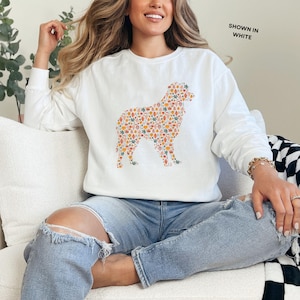Australian Shepherd Fall Leaves Comfort Colors® Sweatshirt,  Australian Shepherd Gift for Her, Australian Shepherd Sweatshirt