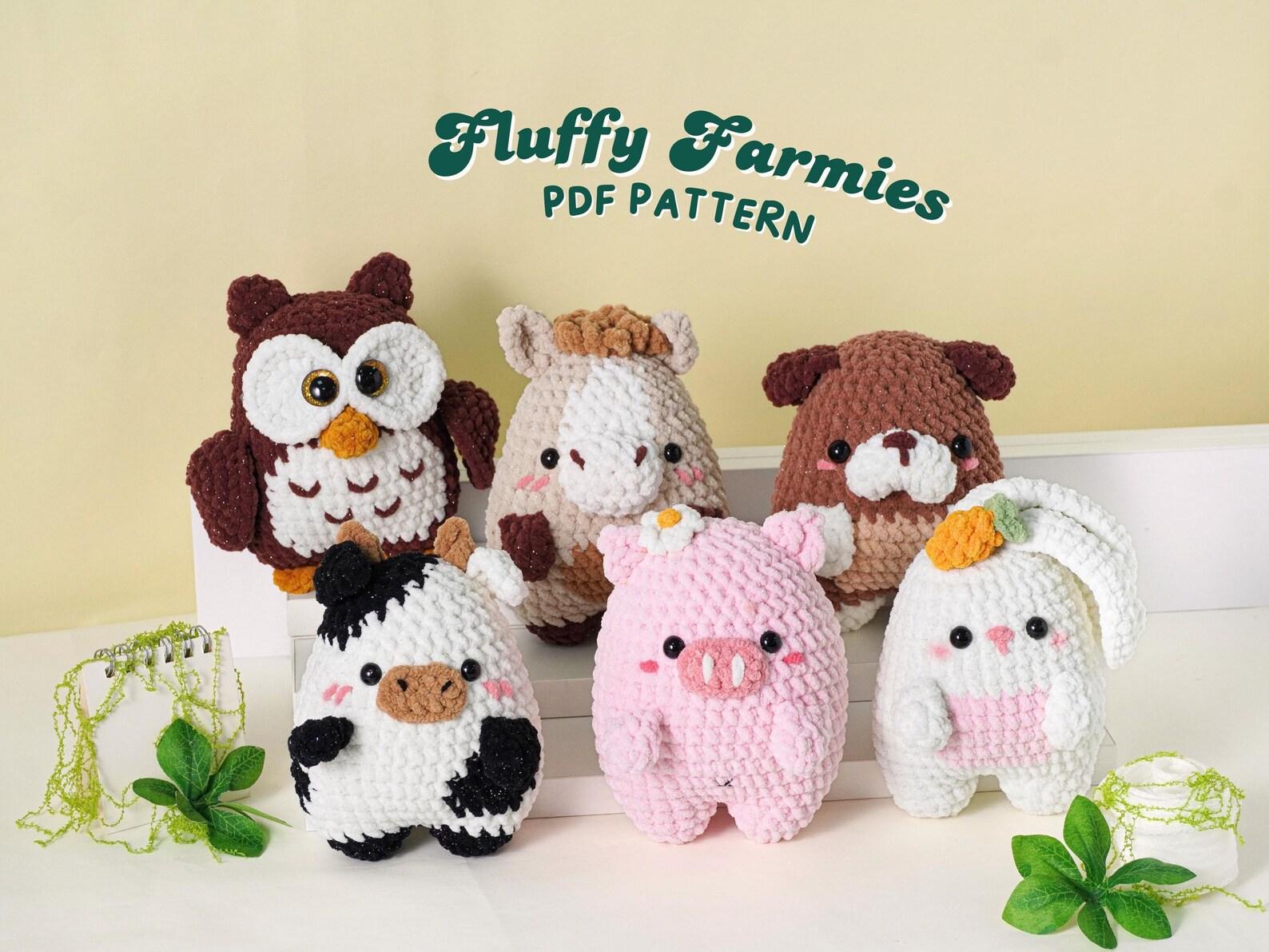 40 Animal Crochet Patterns for Cute Gifts, Nursery Decor, and Cozy Makes 5 Fluffy Farm Animals Crochet Pattern Bundle Amigurumi Cow