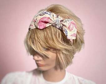 Knot headband, bohemian floral fabric, stretch, hair accessory, summer hairband, bridesmaid headband