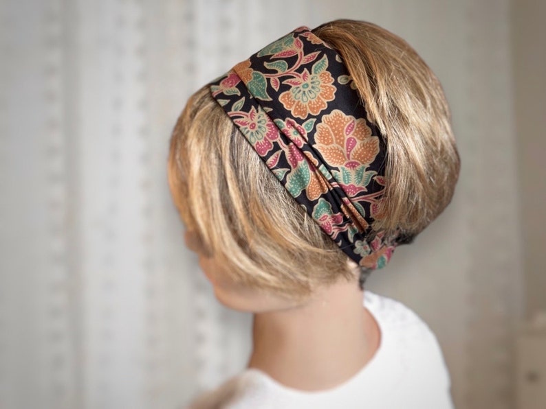 Banda para el cabello para mujer, tejido floral batik liberty, elástico imagen 2
