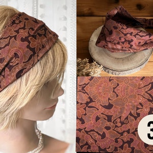 Banda para el cabello para mujer, tejido floral batik liberty, elástico imagen 6