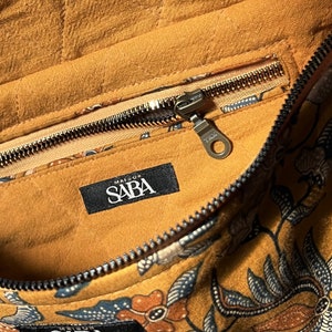 Sac banane XXL jaune moutarde, imprimé batik, bohème chic image 6