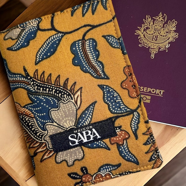 Reisepasshülle aus Stoff, balinesische Batik-Baumwolle, Reiseaccessoire