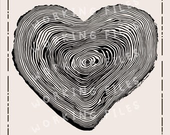 Heart Wood Art SVG, Happy Valentines Day, Couple PNG Design, Laser Engraving Files, Cutting Boards svg