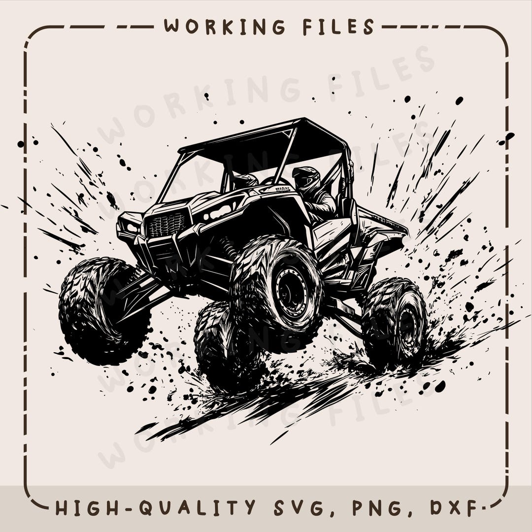 Side by Side in Mud SVG, UTV Vector Design, off Road Laser Side by Side in Mud SVG, UTV Vector Design, off Road Laser