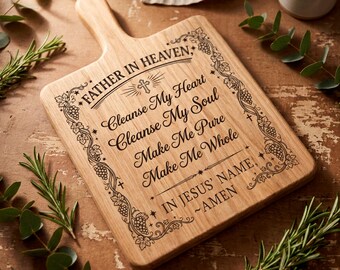 Father in Heaven SVG, Christian Cutting Board, Religious PNG Design, Laser Engraving Files