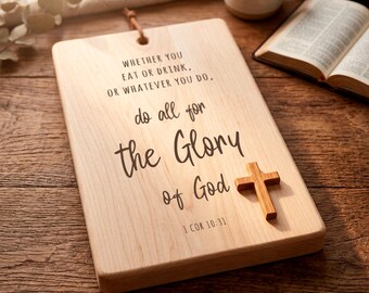 Hazlo todo para la gloria de Dios SVG, citas cristianas, versículo bíblico 1 Corintios 10:31, tabla de cortar PNG, archivos para grabado láser