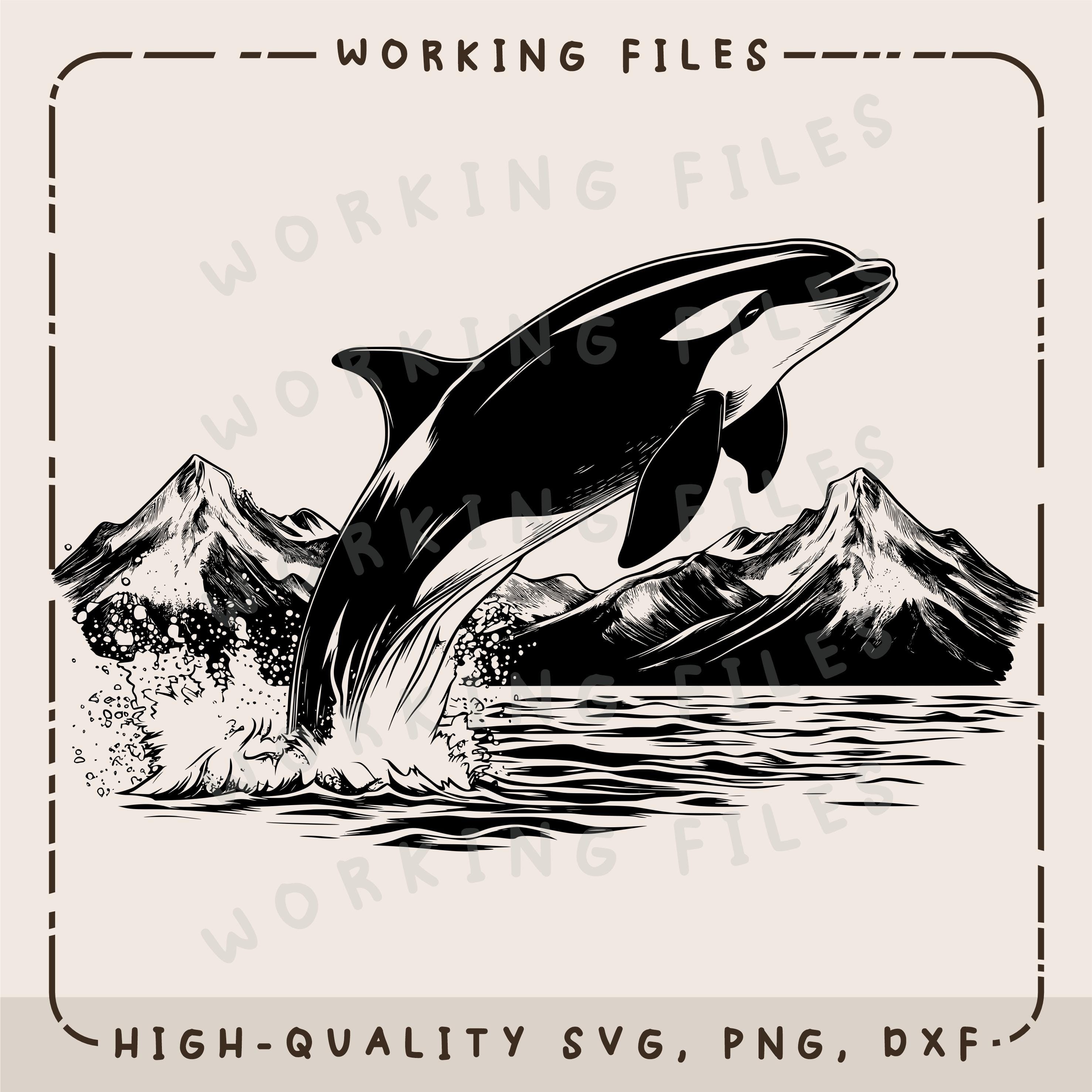 Killer Whale Jumping SVG, Orca Vector Design, Laser Engraver Cnc, Ocean  Clip Art PNG, Cutting Boards, Digital Download - Etsy, image size:2954x2953