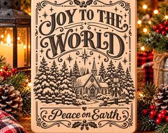 Joy to the World SVG, Peace on Earth PNG, Christmas Church Laser Engraving File, Religious Holiday Sign