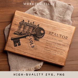 Realtor Definition SVG, Real Estate Agent Design, Cutting Board PNG, Laser Engraving Files