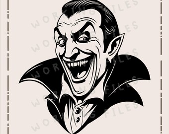 Vampire Halloween SVG, T-Shirt Sublimation Design, Count Dracula Png, Laser Engraving Design, Cutting Boards, Digital Download