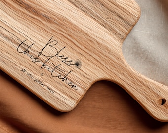 Bless This Kitchen SVG, Christian Cutting Board PNG, Charcuterie Board, Laser Engraving Files