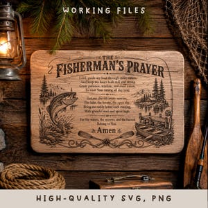 Men's Prayer SVG Bundle, Hunter Fisherman Cowboy Farmer Trucker Mechanic Lineman Biker PNG, Cabin Sign Laser Engraving image 3