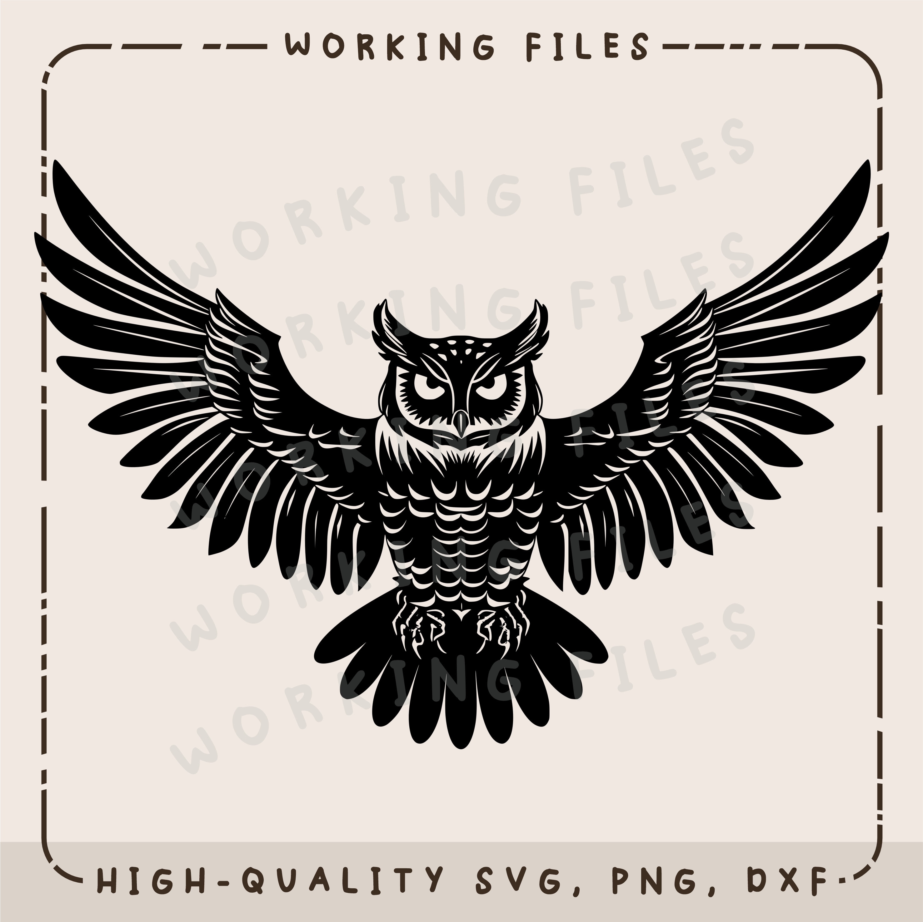 Barn Owl SVG, Vector Design, Laser Engraver, Clip art PNG, Cnc, Cutting Boards, Digital Download