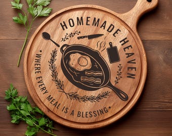 Homemade Heaven SVG, Christian Cutting Board PNG, Charcuterie Board, Blessing Kitchen Board, Laser Engraving Files