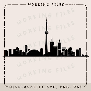 Toronto City Skyline SVG, CN Tower Design, Canada Laser Engraver, Clip art Png, Cutting Boards, Digital Download