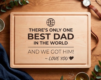 Best Dad In The World SVG, Cutting Board SVG, Father's Day PNG, Laser Engraving File
