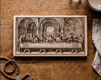 Grabado de la Última Cena en formato SVG, tabla de cortar cristiana, imagen PNG de Jesús y los apóstoles, diseño de grabado láser en madera.