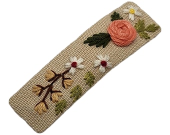 Fermagli per capelli rettangolari con motivo a fiori di rosa, accessori con bellissimi ricami, fermagli ricamati colorati, per ragazze e donne