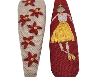 Fermagli per capelli con motivo a fiori/cuori e ricamo a scatto per bambine, accessori con bellissimi ricami, per bambine, bambini e donne