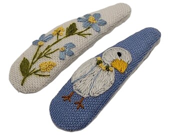 Fermagli per capelli con motivo animali ricamati, accessori con bellissimi ricami, per neonati, bambini, bambine e donne