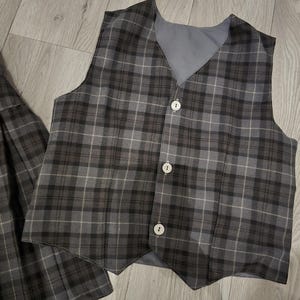 plaid tartan kids waistcoat - school uniform - formal wear - wedding - occassion