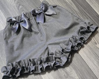 Pantaloncini con volant per ragazze - uniforme scolastica - pantaloncini scolastici