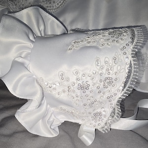 baby satin christening bonnet - wedding bonnet - occasion bonnet