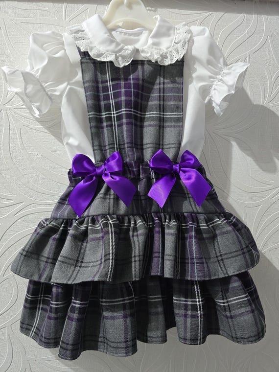 Buy Handmade School Plaid Tartan Ruffle Pinafore - School