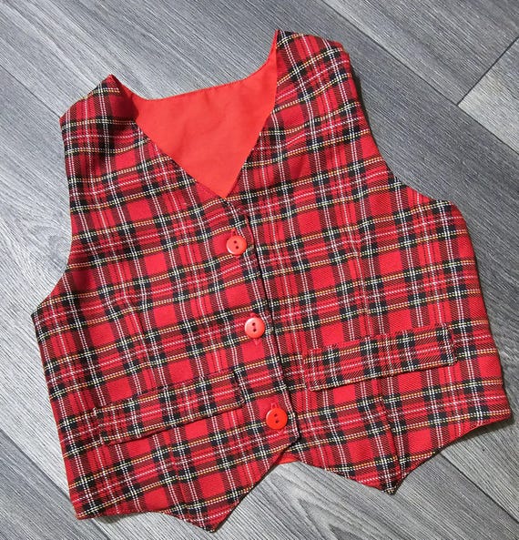 Chaleco de cuadros escoceses para niños uniforme escolar ropa