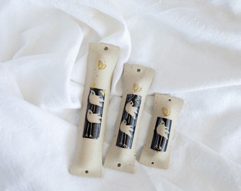 2 Birds Ceramic Mezuzah | Mezuzah Case | Hand Made Jewish wedding gift | Holiday | New Home |
