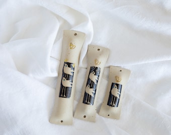2 Birds Ceramic Mezuzah | Mezuzah Case | Hand Made Jewish wedding gift | Holiday | New Home |