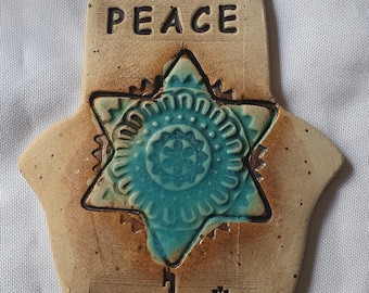 Star of David - PEACE Hamsa Wall Hanging | Jewish Ornament | Holiday | New Home | Peace | Mandala Talisman |