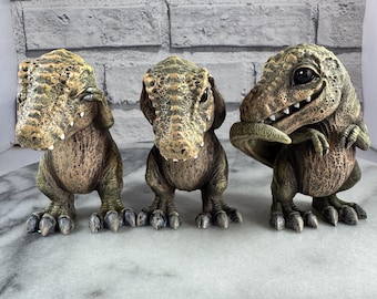 Three Wise T-Rex, Gothic Collectables, Alternative Giftware, See No Evil, Hear No Evil, Speak No Evil, Tyrannosaurus Rex Dinosaurs
