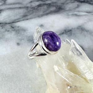 Charoite Ring, 925 Sterling Silver, Gemstone Jewellery, Silver Charoite Rings, Gemstone Jewelry, Purple Charoite Gemstones Rings