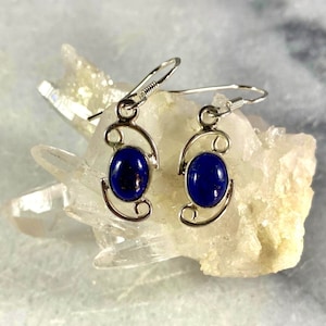 Lapis Lazuli 925 Sterling Silber Ohrringe, Edelstein Schmuck, Lapis Edelsteine, Baumeln Ohrringe, Silber Edelstein Schmuck, Lapis Ohrringe