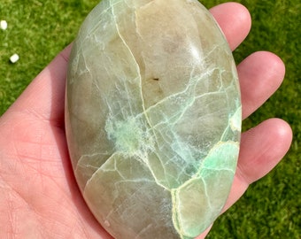 Green Moonstone Palmstone: Polished Garnierite Crystal