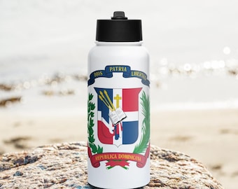 Stainless steel water bottle with a straw lid