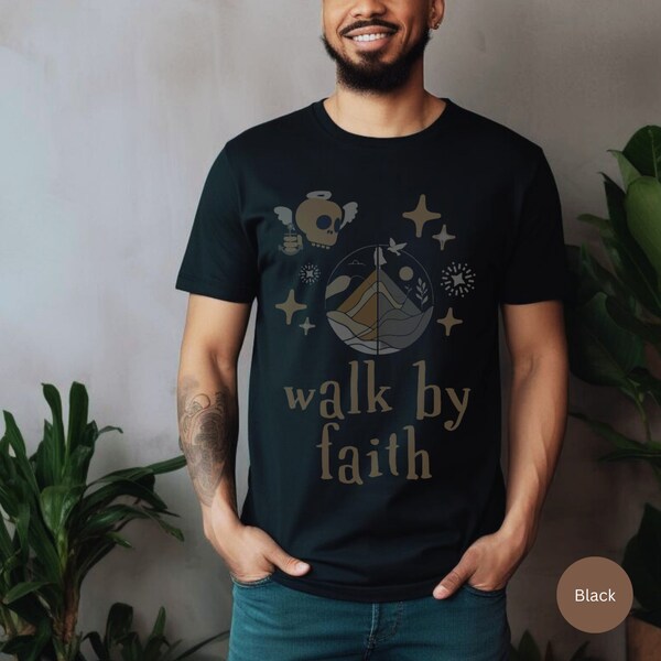 Walk by Faith tee, Christian shirts for guys, Lucky me, Graphic Christian shirts, Religious shirts for men, Christian apparel, Graphic tees