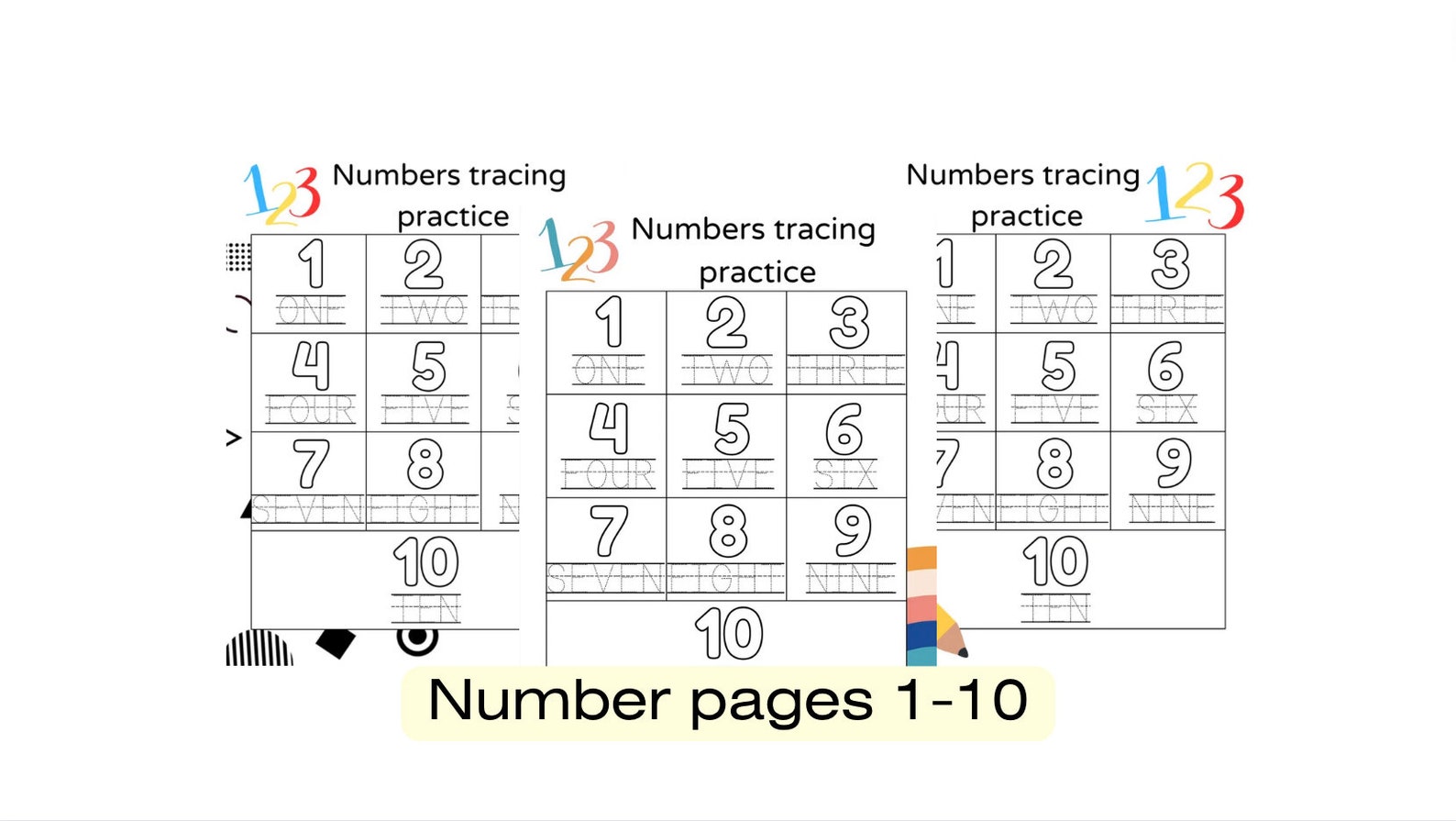 ABC Tracing Page, Number Tracing Page, ABC & Number Tracing, Printable