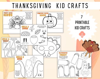 Thanksgiving crafts for kids, printable kid crafts, thanksgiving activities for kids, crafts for kids, pdf craft for kids, printable turkey